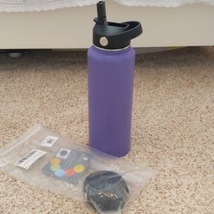 Water bottle straw lid